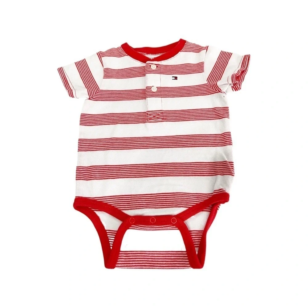 Ralph Lauren/Tommy Hilfiger infant rompers and polo shirt. RL romper 3 M/ 9M/12m